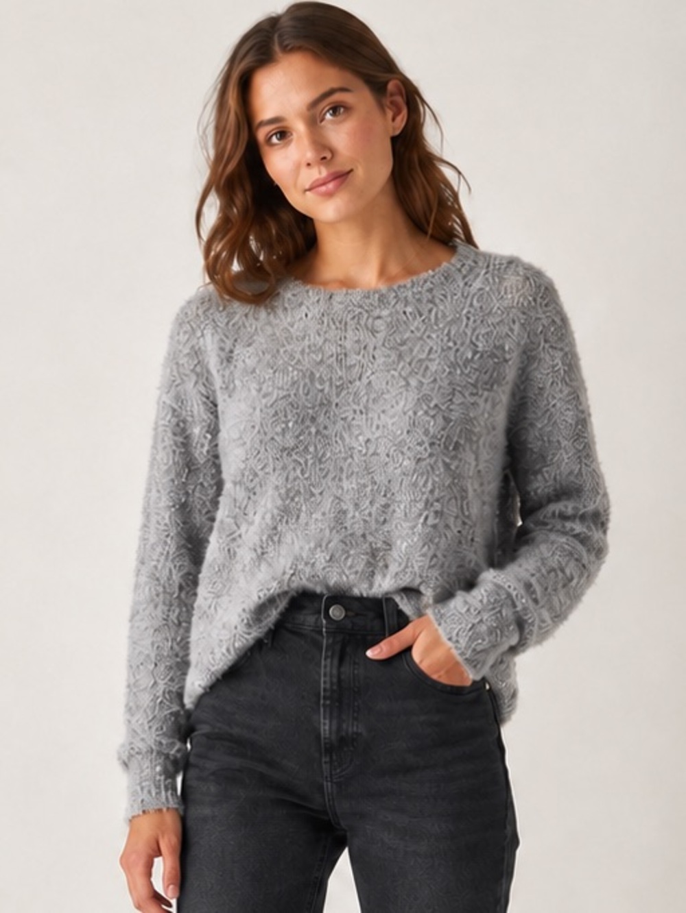 if it were me High-Rise Straight Leg Jeans in Charcoal Gray - Picture 1 of 5